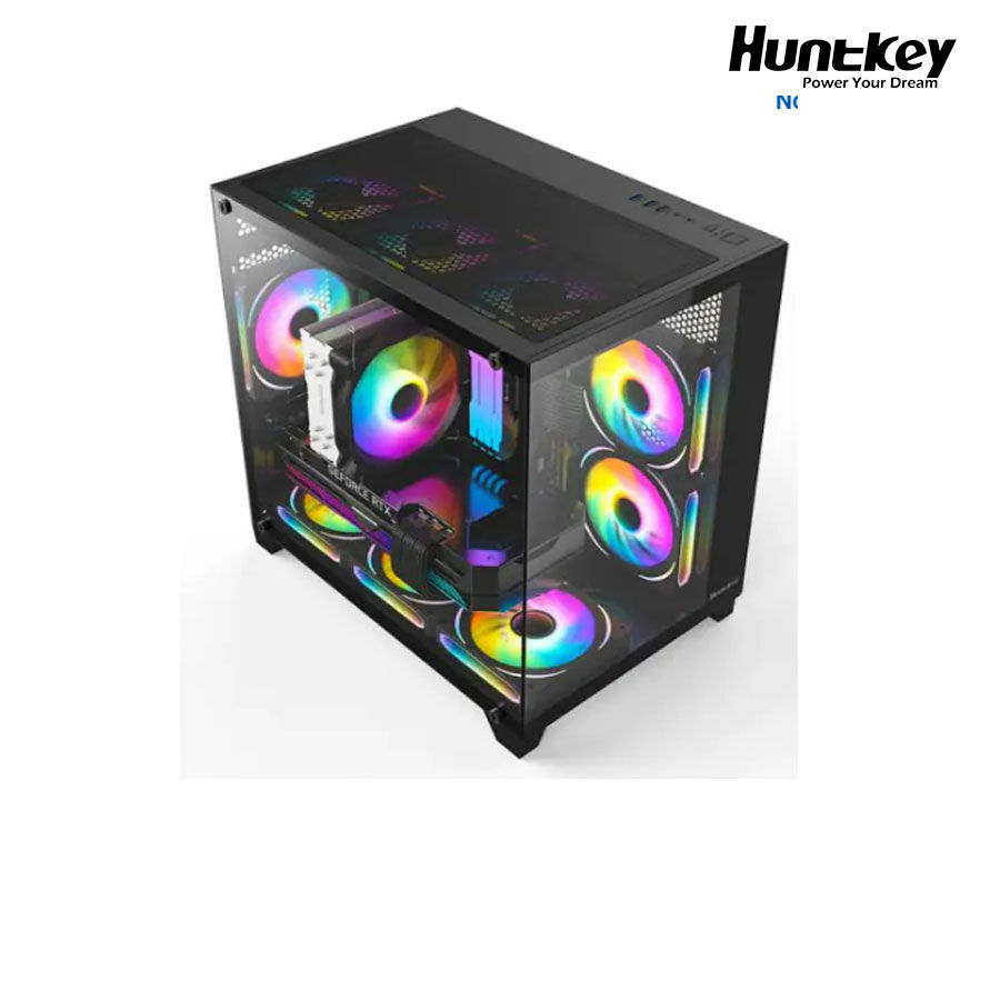 Case máy tính Huntkey S920-BK Storm: 270 Full View - Black; Hỗ trợ 9 Fan+ tản 240; VGA dài 370; M-ATX; Mini-ITX; 2x3.5 + 1 2.5; 380x270x350 (S920-BK)