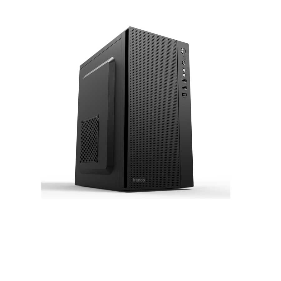 Vỏ case Kenoo T14 - Màu đen, mặt xám, M-ATX, 17L (L290 x W170 x H345mm), 2*USB 2.0, Audio, 2*HDD, 2*SSD, Option Fan 8cm (mặt sau) + Option Fan 12cm (mặt bên)