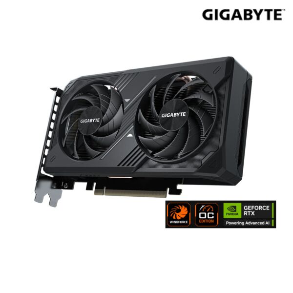 VGA RTX 5050 8GB GDDR6 Gigabyte WindForce OC; Core Clock 2587; CUDA: 2560; PCI-E 5.0; ATX; PSU: 550W; 2 x HDMI 2.1b + 2 x DP 2.1; 2 FAN; 3Y (GV-N5050WF2OC-8GD)