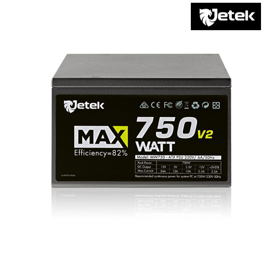 Nguồn 650W Maxwatt 750 V2 - Fan12; Hiệu suất >80%; 24pinx1; 2*(4+4) 600mm; (6+2)-(6+2) 550mm; 4*SATA/ATA; 1Y (MAXWATT-750-V2)