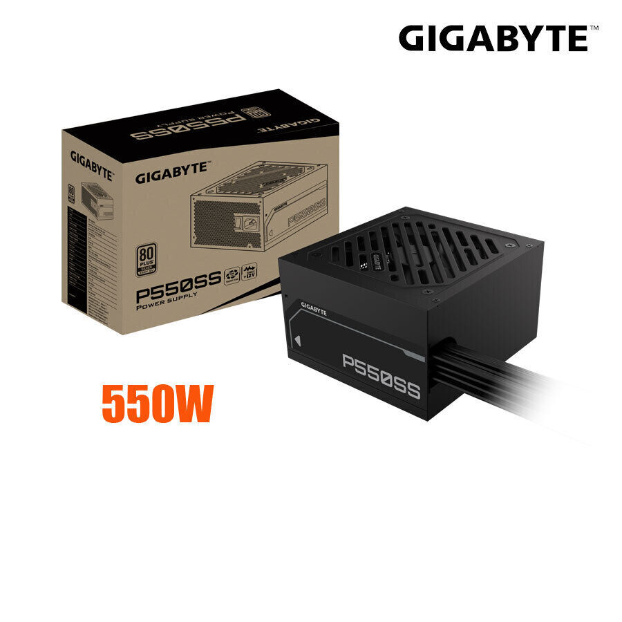 Nguồn 550W Gigabyte Silver 80 Plus P550: ATX; Input 200-240V AC; Fan12; 3Y (GP-P550SS)