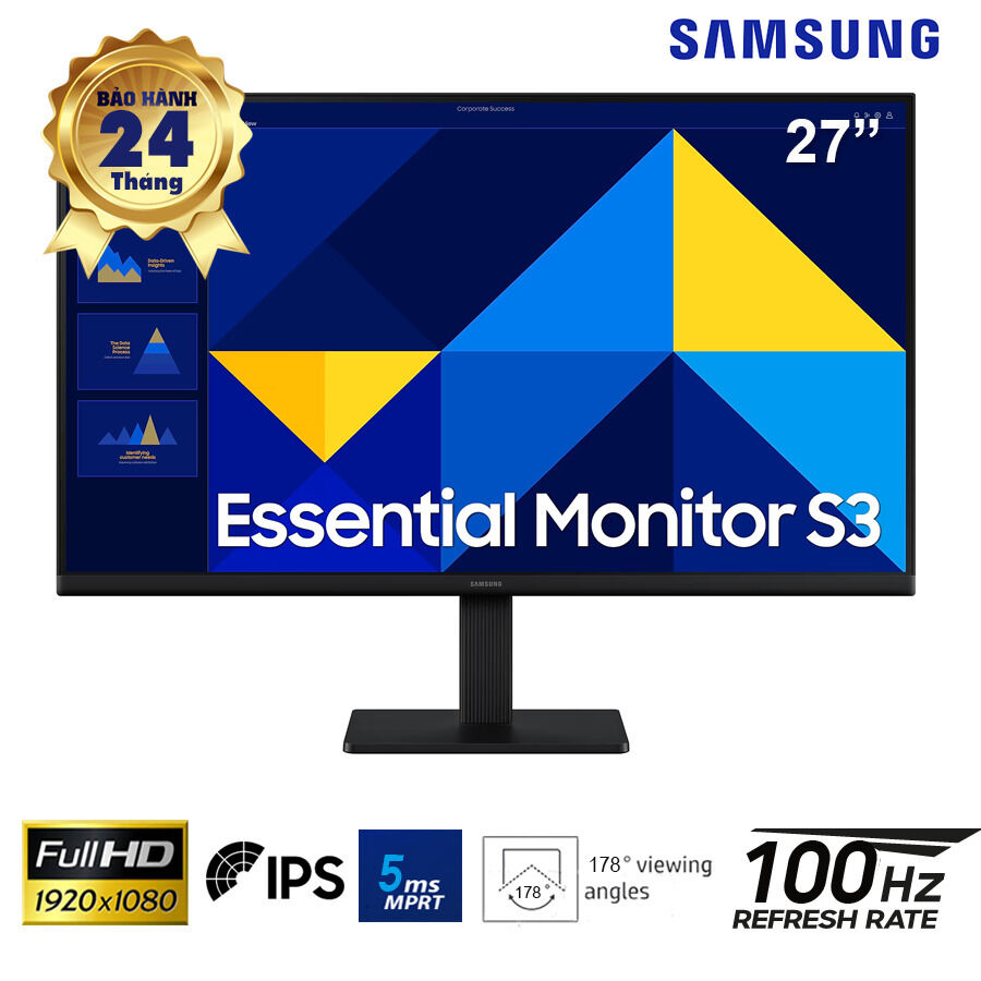 LCD 27-inch Samsung S3 S30GD- IPS; FHD (16:9); 250 nits; 100Hz; 5ms; VESA; D-Sub; HDMI; 2Y(LS27D300GAEXXV)