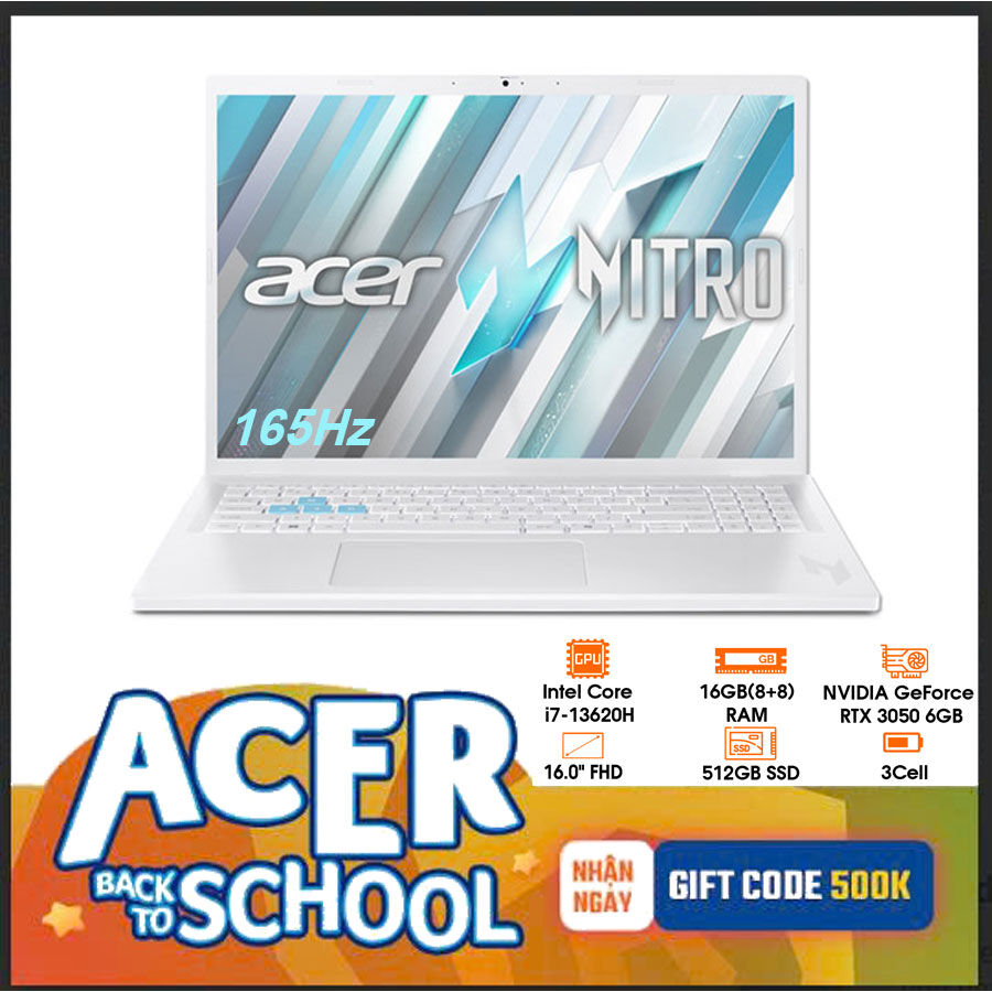 Laptop Acer Gaming Nitro Lite 16 NL16-71G-71UJ - trắng - 16