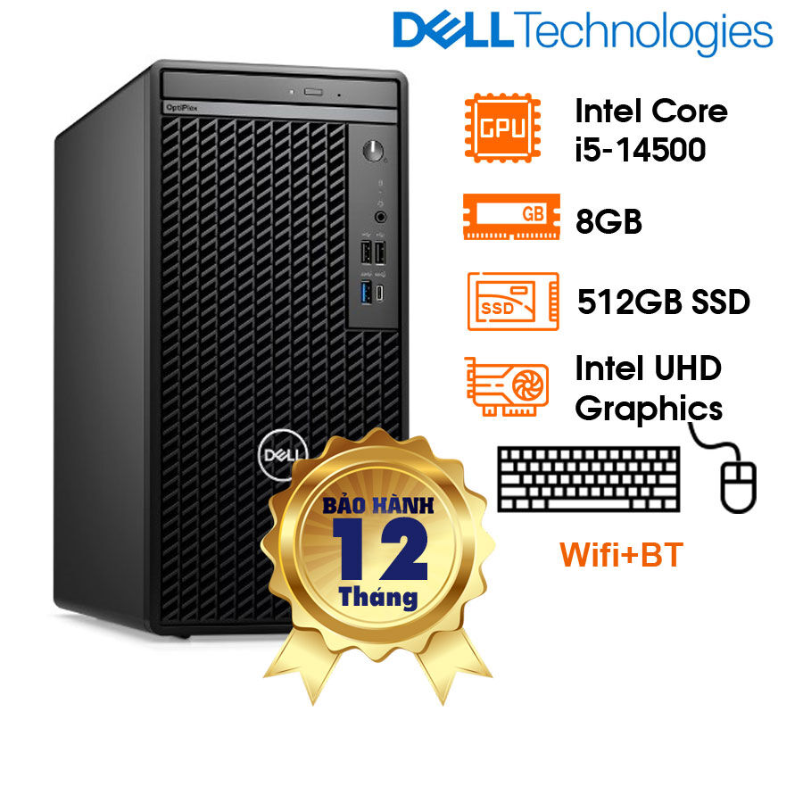 PC Dell Optiplex 7020, i5 - 14500, 8GD5 bus 4800, 512SSD, UHD Graphics, Ubuntu, Wifi+BT, Key KB216, Mouse MS116, 180W, 1Y (M7020-71083698)