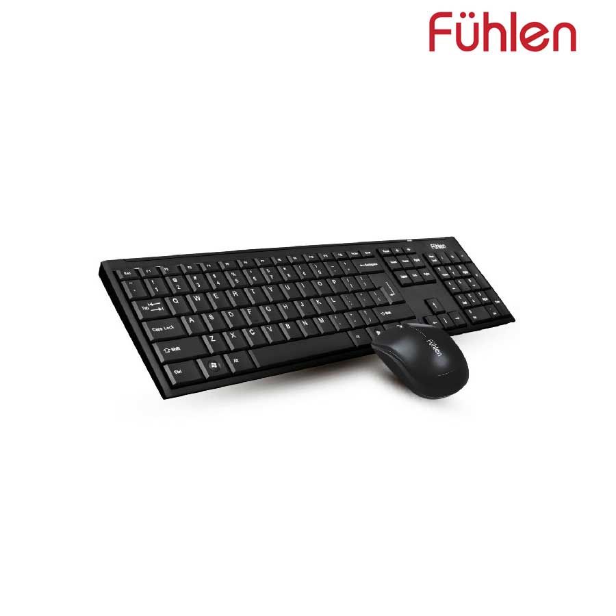 Bộ bàn phím + chuột vi tính không dây Fuhlen A120G - 2.4GHz, Màu đen, Full size