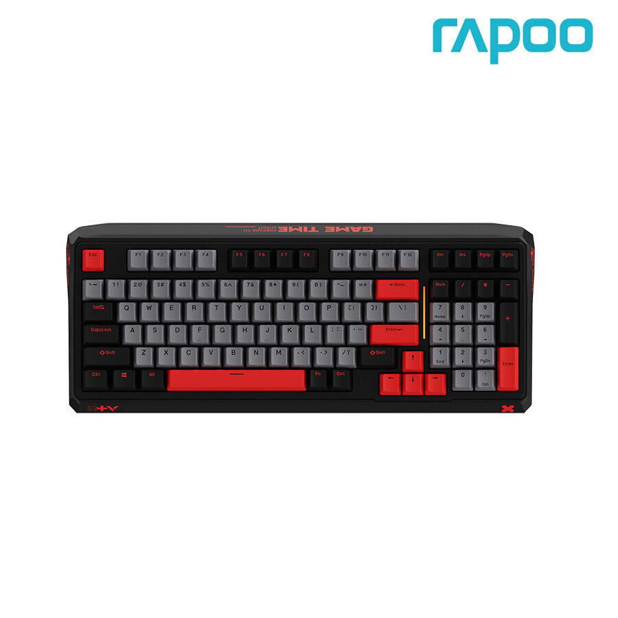 Bàn phím quang học IR Gaming Rapoo V750PRO-98 - màu đen,/xam/cam, BLUESWITCH, USB 2.0, 98 phím , Chống Thấm Nước & Bụi Chuẩn IP68, RGB-4 chế độ dải sáng