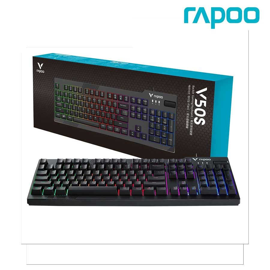 Bàn phím Gaming giả cơ Rapoo V50S Full size - LED RGB, USB, màu đen