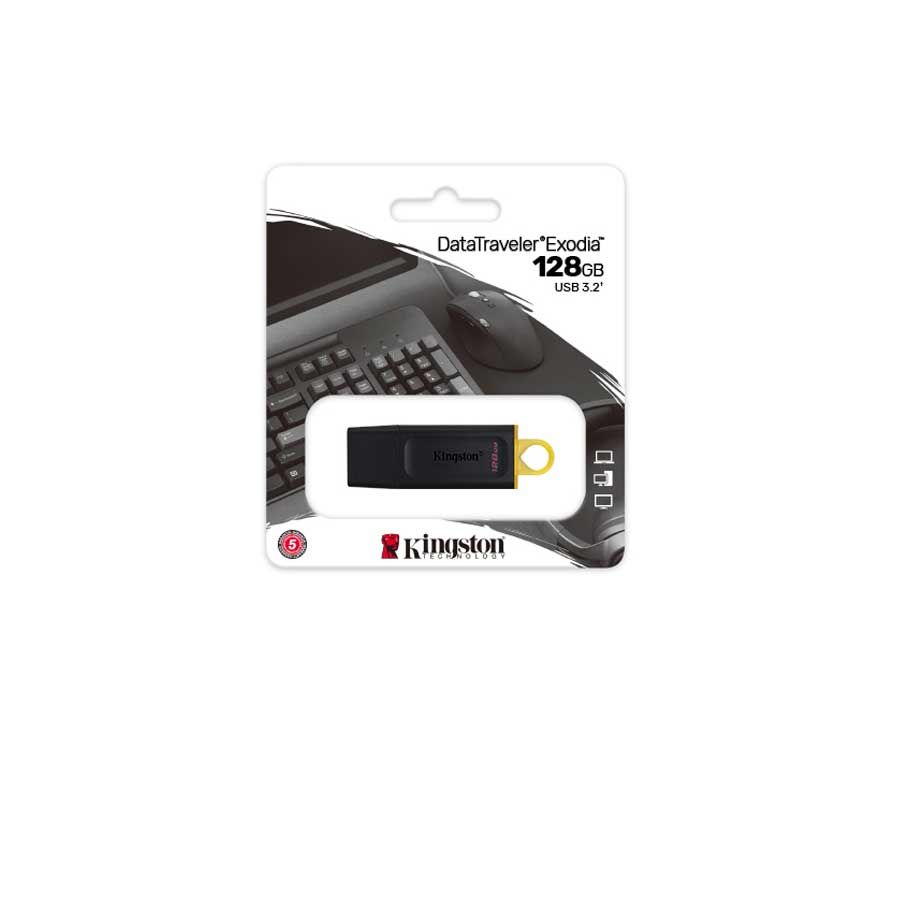 USB Kingston 128GB DataTraveler Exodia - Màu đen - USB 3.2 Gen 1; Nắp rời; Móc treo - DTX/128GB