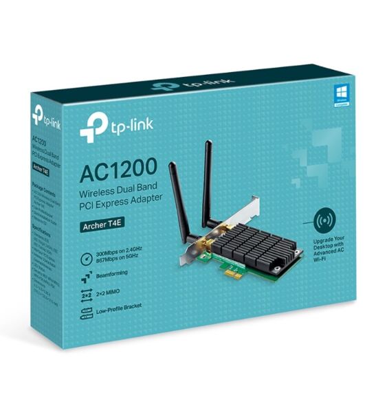 Bộ chuyển đổi Wi-Fi Bluetooth Băng Tần Kép PCI Express AC1200 TP-Link ARCHER-T4E- 1200Mbps; 2 ăng ten, 5GHZ