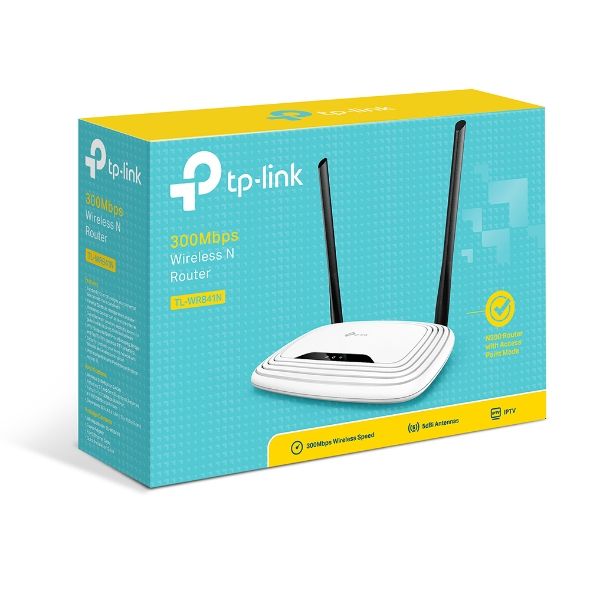 Router Wi-fi TP-Link TL-WR841N - 300Mbps; 4 LAN+1 WAN 10/100Mbps; 2× Fixed Antennas 5dBi