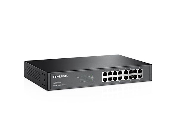 Switch Rackmount TP-Link 16-port -Gigabit :10/100/1000 Mbps - Vỏ thép ; 100-240V AC; 3Y (TL-SG1016D)