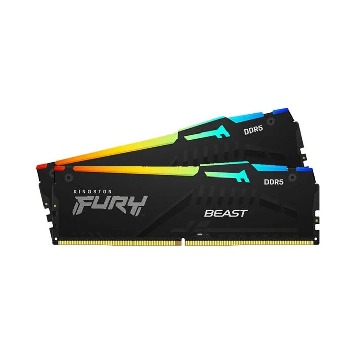 KIT RAM 64GB (2x32GB) DDR5 Kingston Fury Beast(Tản RGB) Non-ECC Unbuffered; 1Rx8; CL40; 1.25V; 3Y(KF556C40BBAK2-64)