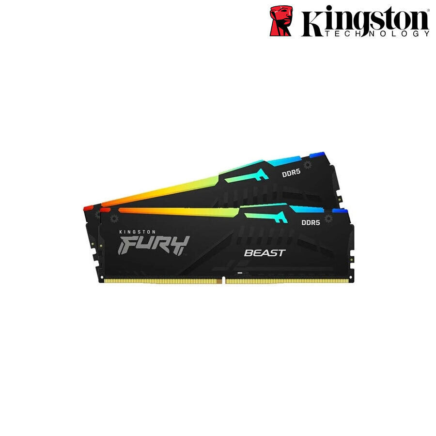 KIT RAM 32GB 5600MHz (2x16GB) DDR5 Kingston Fury Beast (Tản RGB) Non-ECC Unbuffered; 1Rx8; CL40; 1.25V; 3Y (KF556C40BBAK2-32)