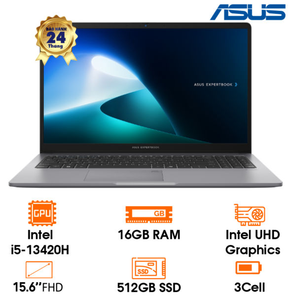 Laptop Asus Expertbook P1503CVA - bạc, 15