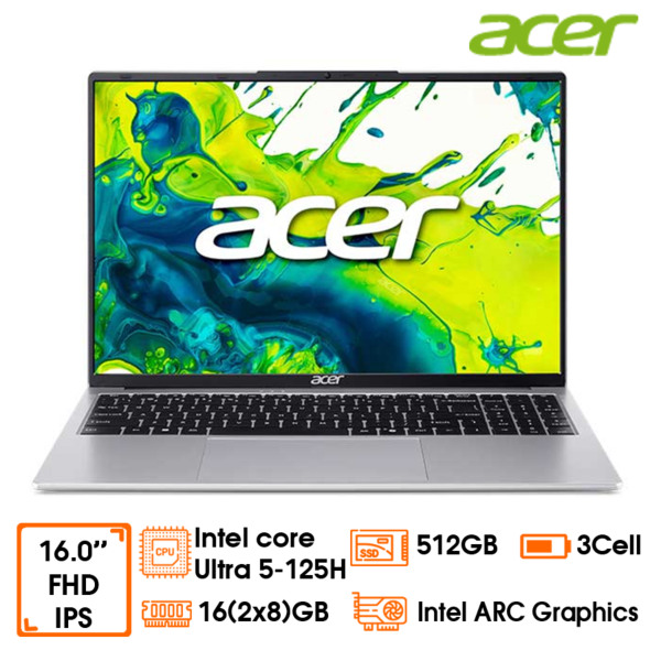 Laptop Acer Aspire Lite 16 AI AL16-71P-5674 - Silver - 16