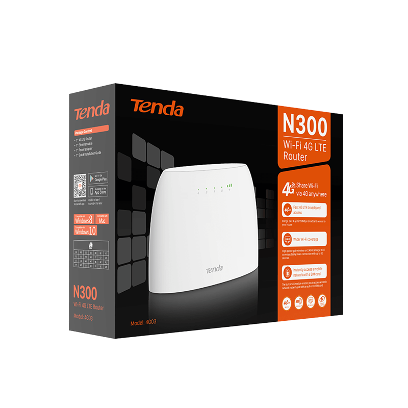 Bộ phát WiFi 3G/4G Tenda 4G03 - 150Mbs, Hỗ trợ 32 User 