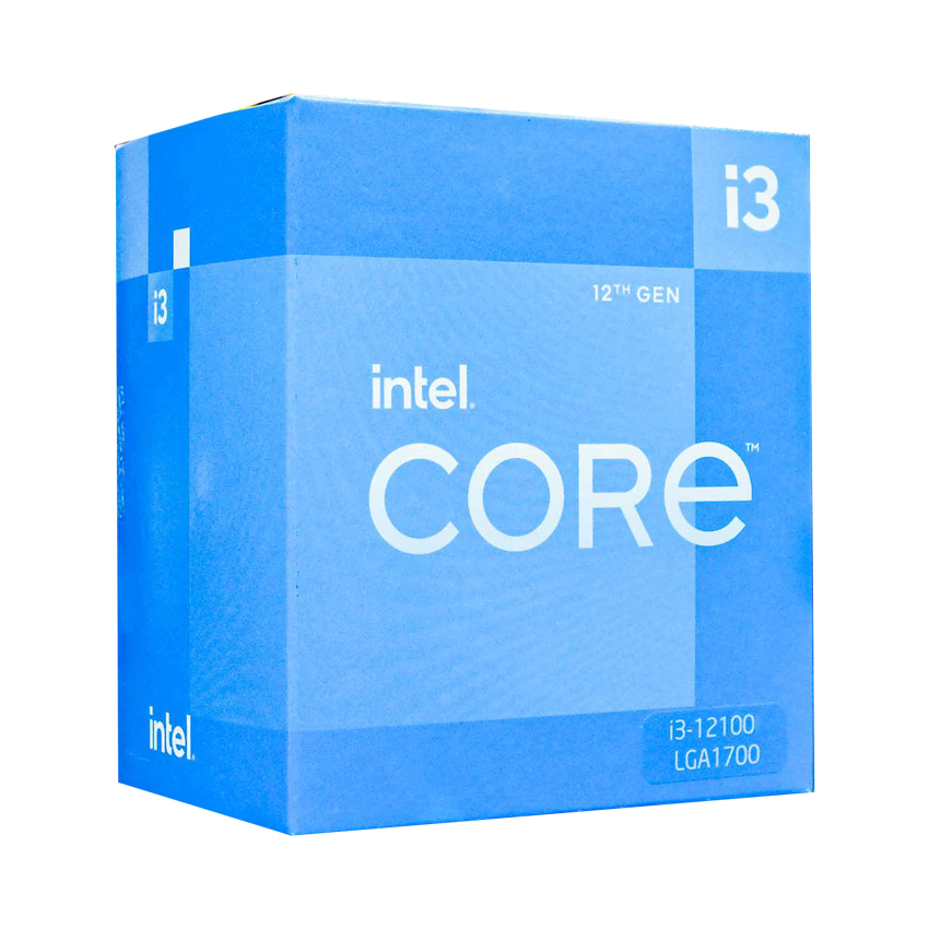 Bộ VXL Intel Core i3-12100F (3.3GHz turbo up to 4.3GHz, 4 nhân 8 luồng, 12MB Cache, 58W)- Socket Intel LGA 1700)