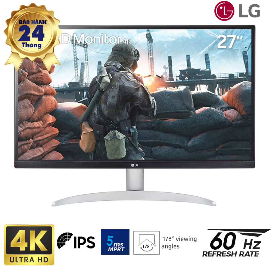 LCD 27-inch LG 4K(3840x2160) UHD UltraFine™ VESA IPS; 60Hz; 320cd/m2; HDMI+DP; White; 2Y (27UP600K-W)