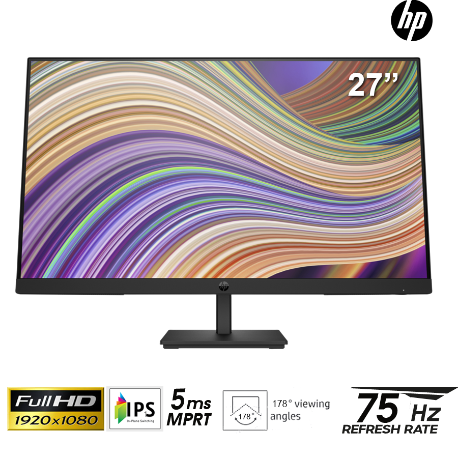 Màn hình tràn viền 3 mặt HP 27-inch P27-G5-64X69AA - IPS; FHD; 250 nits; 75hz; 5ms; VESA; VGA; HDMI; DP ( kèm cáp HDMI)