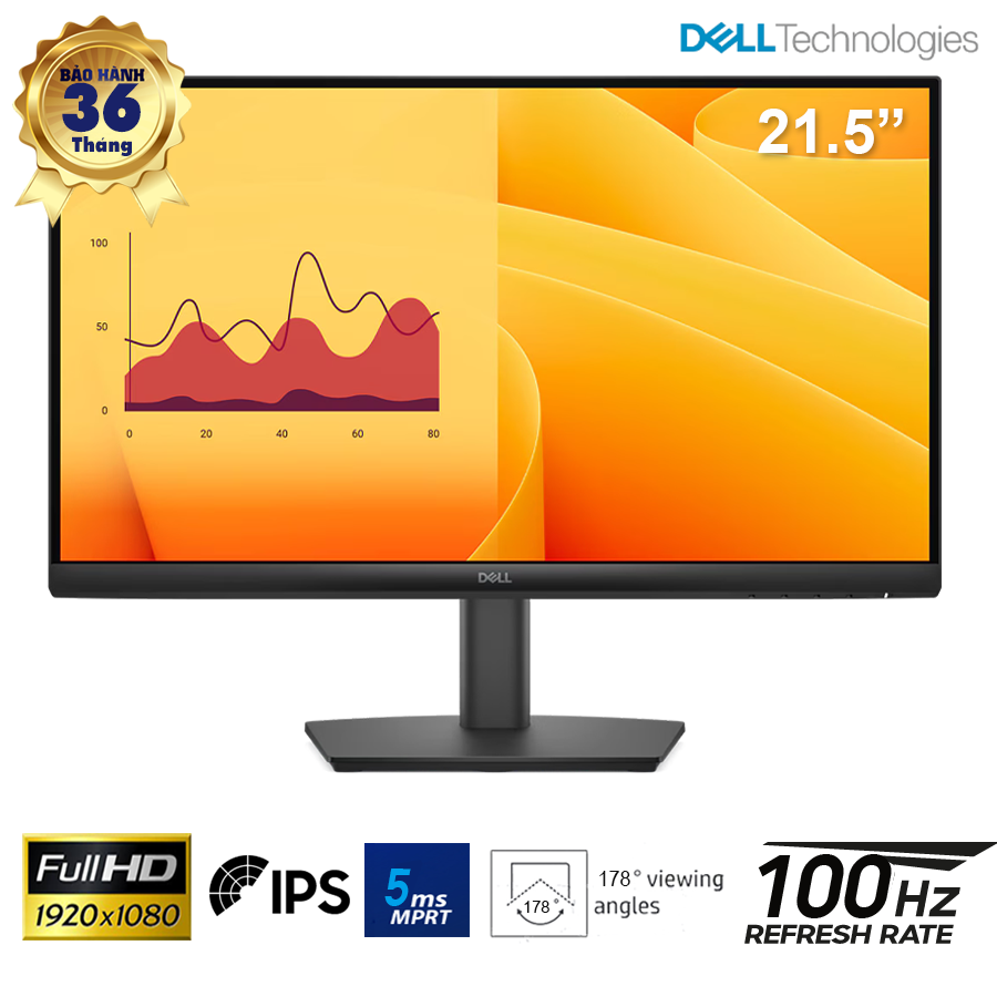 LCD 21,5-inch Dell Pro E2225HM: VA FHD(1920x1080) 16:9; 250 cd/m2 nits; 100HzHz; 5ms; HDMI + DP + VGA; VESA(10x10); Cable DP to DP; 3Y (E2225HM)