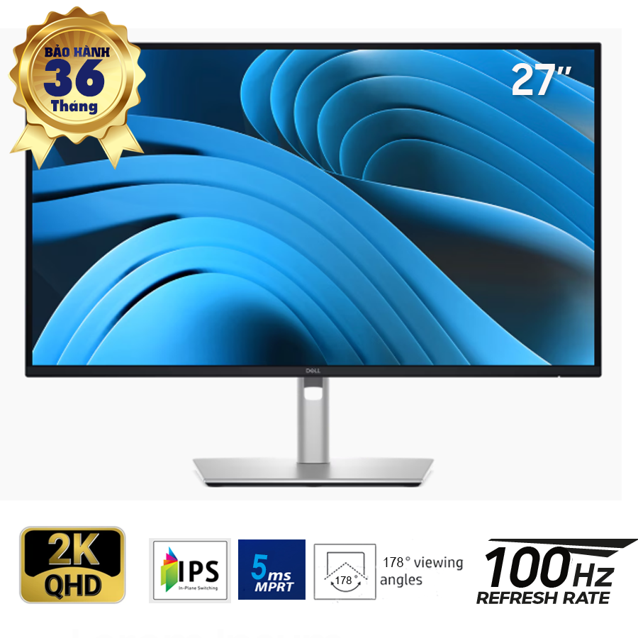 LCD 27-inch Dell Pro Plus P2725D: IPS QHD(2560x1440) 16:9; 350 cd/m2 nits; 100HzHz; 5ms; HDMI +DP+ Type-C ; VESA(10x10); Cable DP to DP; 3Y (P2725D)