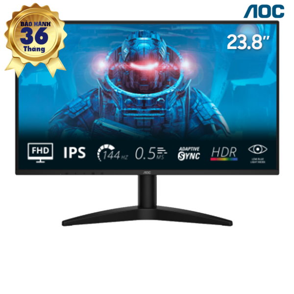LCD 23.8-inch AOC 24B36X - IPS; FHD; 300 nits; 144Hz; 4ms; VESA 10x10; HDR10; 1 x HDMI + 1DP ; Black; 3Y (24B36X/71)