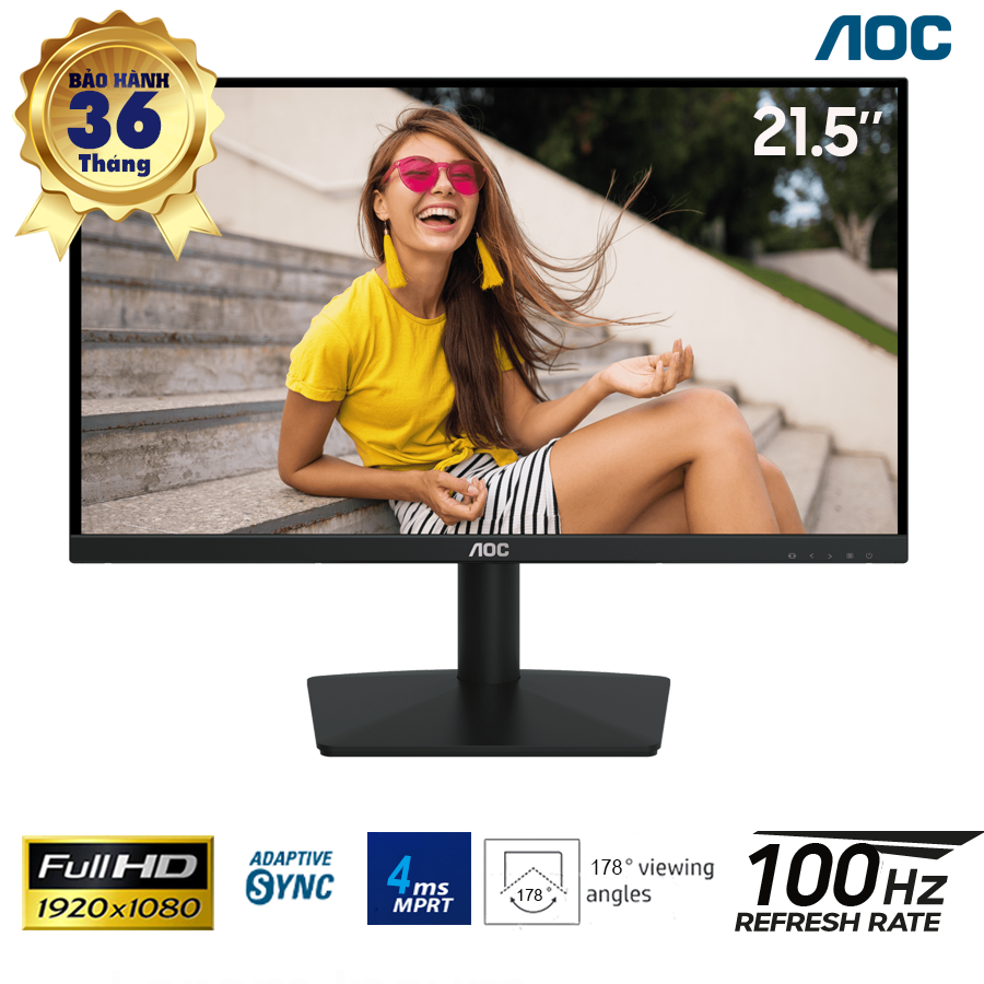 LCD 21.5-inch AOC 22B15HN - VA; FHD; 250 nits; 100Hz; 4ms; VESA 75x75; 1 x HDMI + 1VGA; Black; 3Y (22B15HN/71)