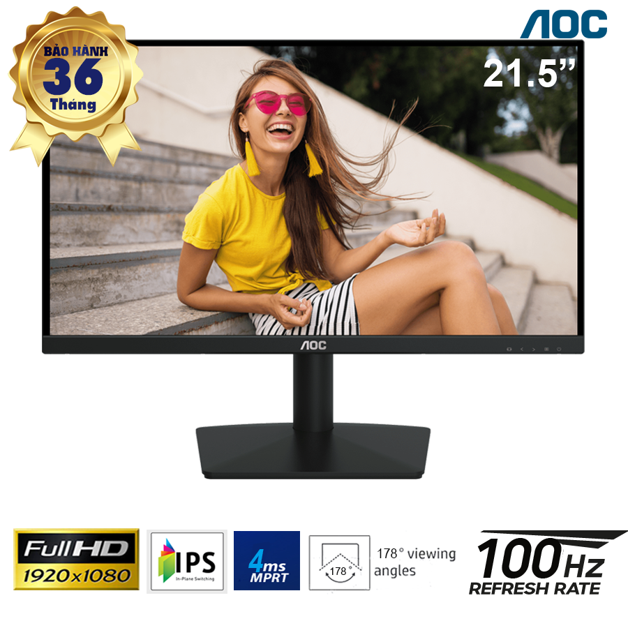 LCD 21.5-inch AOC 22B15H2- IPS; FHD; 250 nits; 100Hz; 4ms; VESA; 1 x HDMI + 1VGA; Black; 3Y(22B15H2/71)