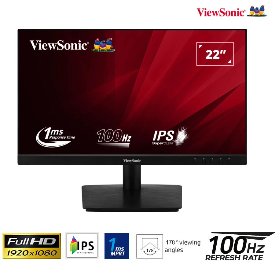 Màn hình 3 cạnh không viền Viewsonic 22-inch VA2209-H-2 - IPS; FHD; 250 nits; 100Hz; 1ms; VESA; VGA; HDMI ( kèm cáp HDMI )