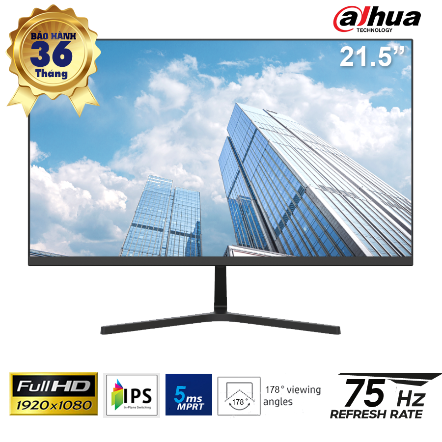LCD 21.45-inch Dahua : IPS FHD(16:9); 250cd/m2; 100Hz; VESA 7.5x7.5; HDMI + VGA; 3Y (DHI-LM22-B201)