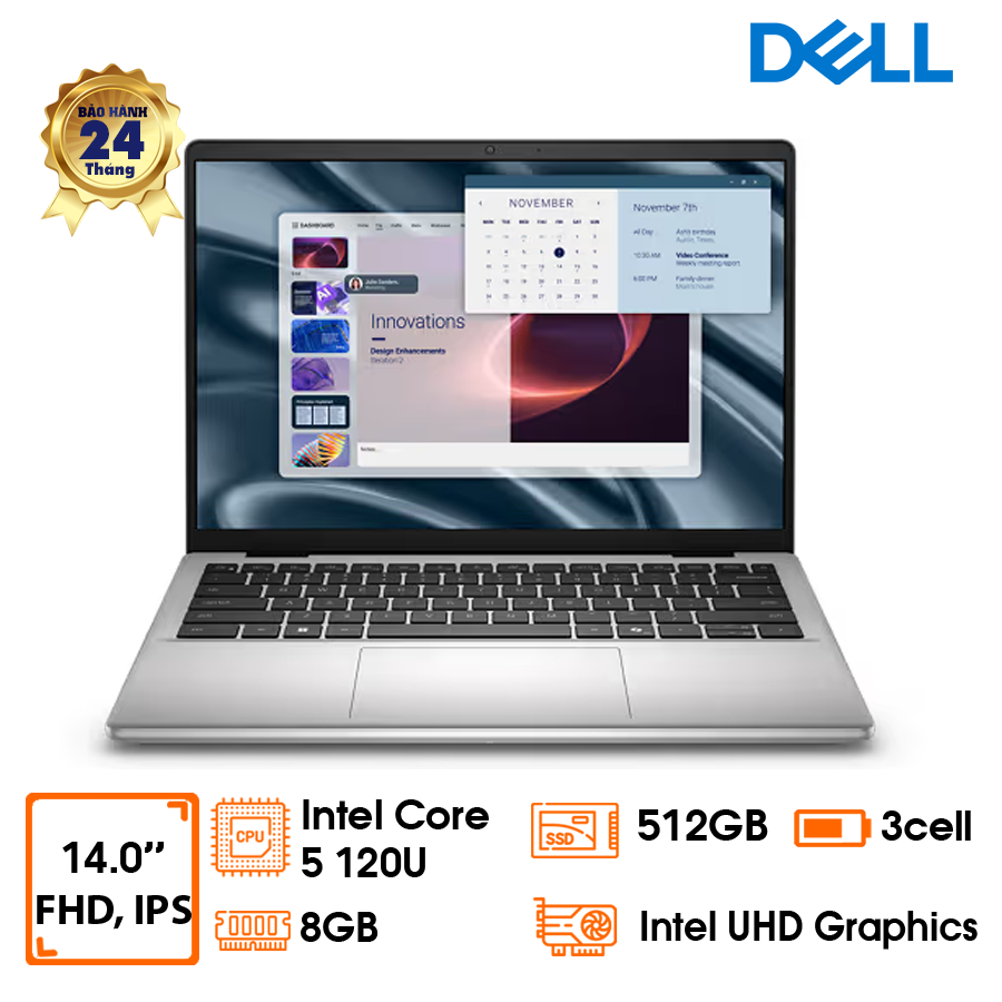 Laptop Dell Pro Essential PV14250, 14” FHD 300nits WVA/IPS, Core 5 120U (Up to 5Ghz, 12Mb Cache), 8GD5 bus 5200 (up to 32GB), 512GB SSD NVMe, 54Whr Battery, Ubuntu, Platinum Silver(Plastic) Pro Support, 2Y (PV14250-120U-08512U)