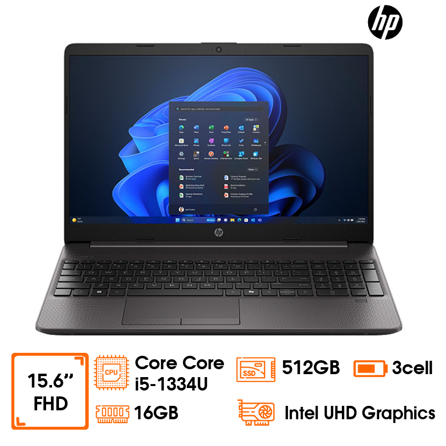 Laptop HP 250R-G9-B93H3AT Intel Core i5-1334U; 16GD4 bus3200; 512GB SSD/15.6 FHD; FP; Wifi6 + BT+ LAN; Win11H; Silver
