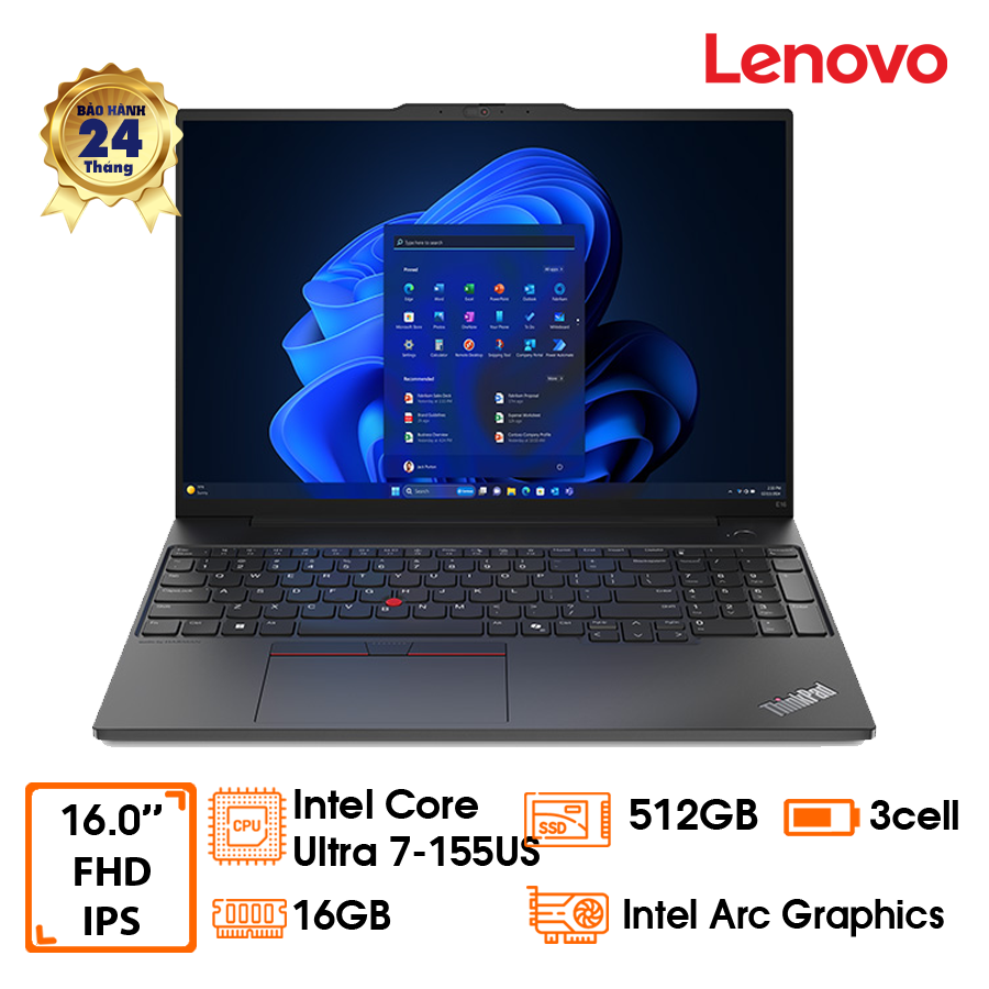 Laptop Lenovo Thinkpad E16 Gen2 - Black- 16
