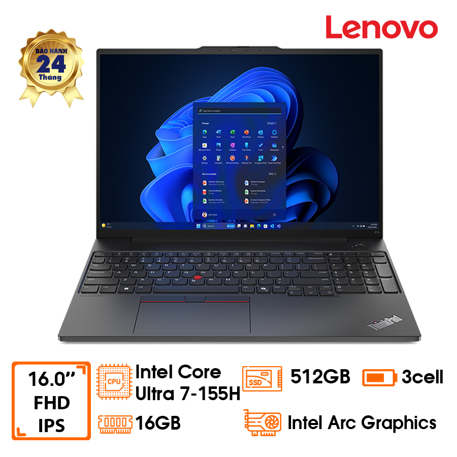 Laptop Lenovo Thinkpad E16 Gen2 - Black- 16