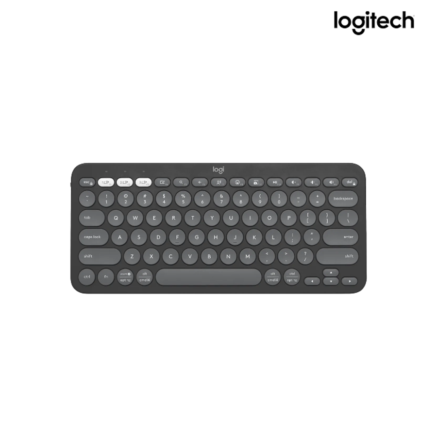 Bàn phím không dây Logitech K380s TKL 75% - Màu đen, Bluetooth + Wireless(Không kèm receiver), Kết nối 3 tb cùng lúc, Phím lõm tròn, Thiết kế mỏng, nhẹ, 2*AAA, 10 phím Fn tùy chỉnh qua app