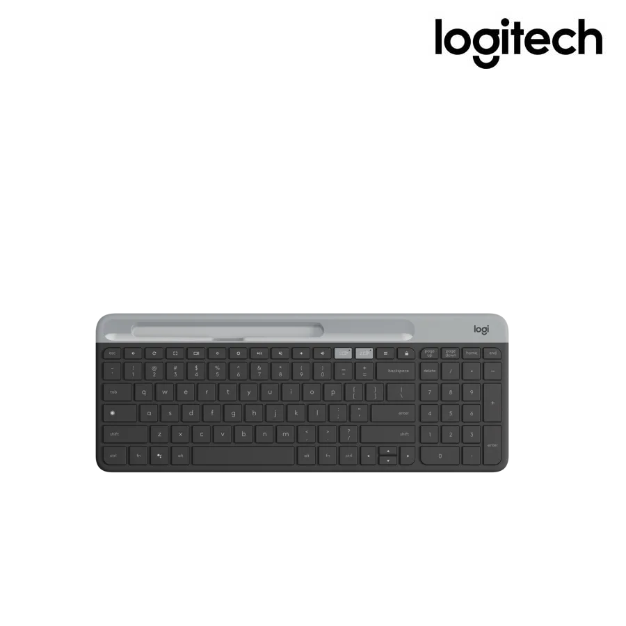 Bàn phím không dây Logitech K580 Compact 104 phím - Màu đen, Bluetooth + Wireless, Compact, Thiết kế mỏng, Khe với móc giữ điện thoại