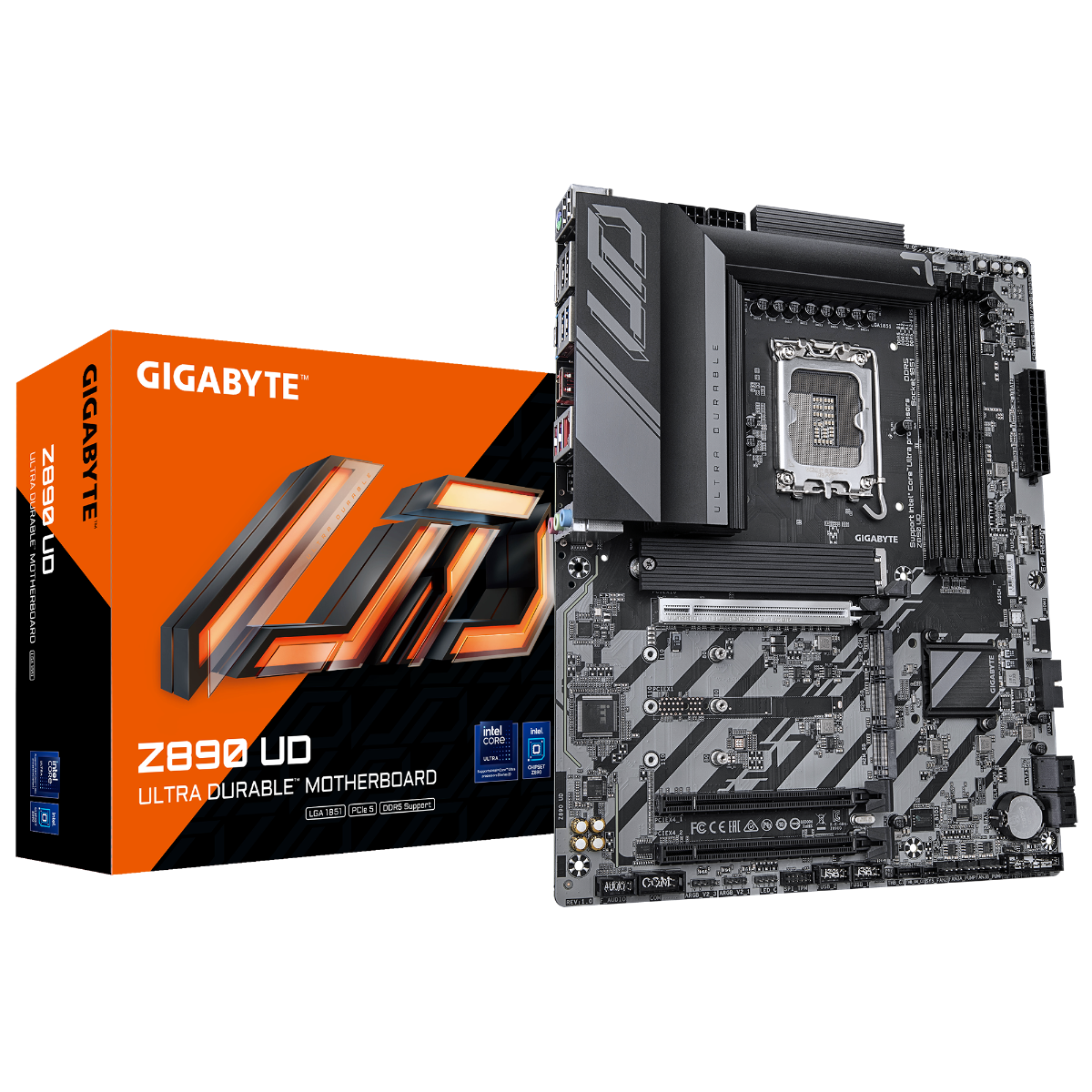 Mainboard Gigabyte Z890 UD -Intel Z890 ; LGA1851; 4xDDR5; 4 x M.2 Slots; 2.5 Gbe Lan; 2x PCIe 4.0 x4 + 1xPCIe 5.0 x16; 1xDP + 1 USB4 Type-C; 3Y(Z890-UD)