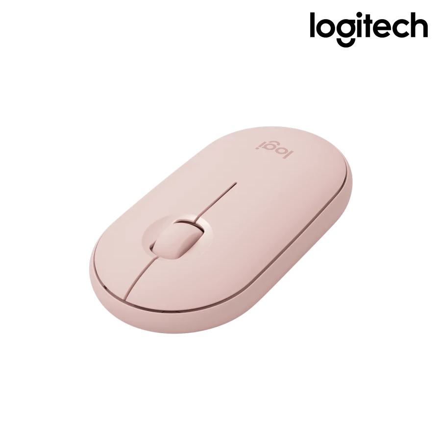 Chuột không dây Logitech PEBBLE M350 - Bluetooth & Wireless 2.4GHz, màu hồng,AA,910-005601