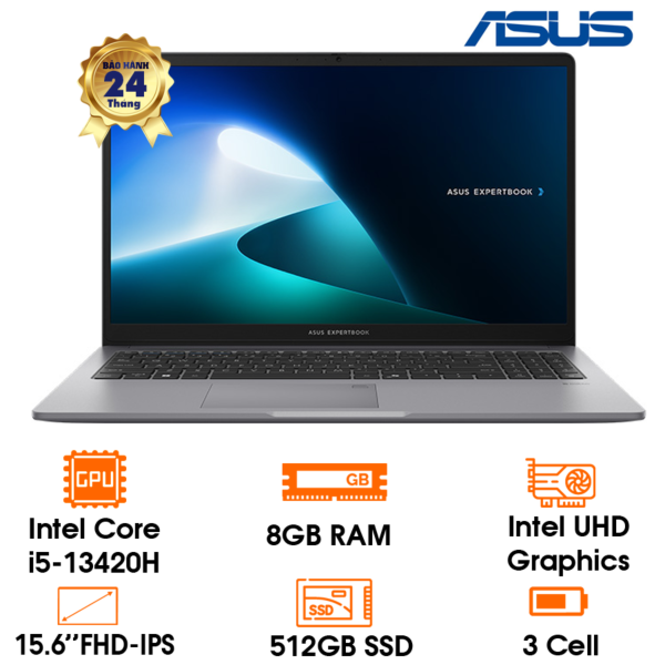Laptop Asus Expertbook P1503CVA - bạc, 15.6