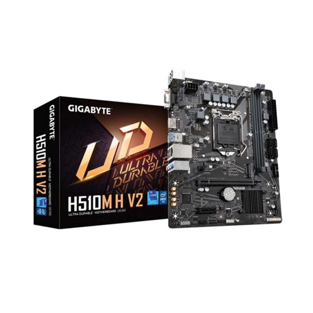 Mainboard Gigabyte H510M H V2: Intel H470; LGA1200(10+11th); 2xDDR4; Lan 1GbE; 1 M.2 2280 All+ 4 Sata; 1 HDMI + 1 VGA; mATX