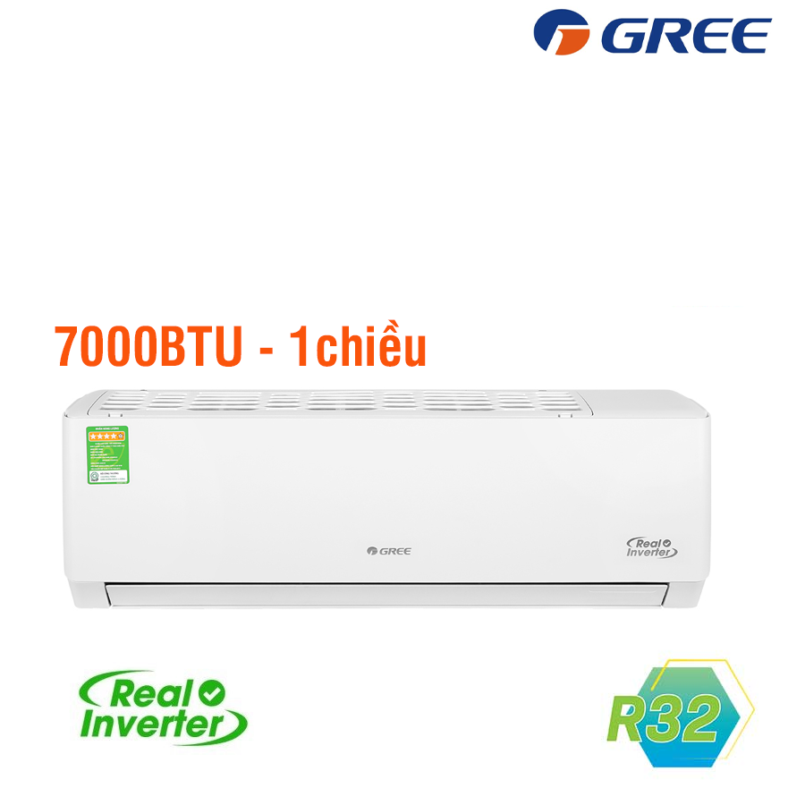 Điều Hòa Gree Pular GWC07PA-K3D0P4- Inverter 1 Chiều 7000BTU; Real Inverter; Golden Fin; G-Clean; Gas R-32; 822W (Cục Nóng)