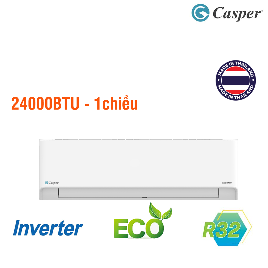 Điều Hòa Casper HC-24IA32-O (1chiều, Inverter, 2.5HP-24000 BTU, Tấm Lọc Ion Ag+, Turbo Mode, Dàn Nóng )
