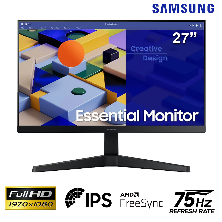 Màn Hình Samsung Viền Mỏng 27-Inch LS27C310EAEXXV - IPS 1920x1080; 250cd/M2; 5ms; 75Hz, D-Sub+HDMI (Kèm Cáp)