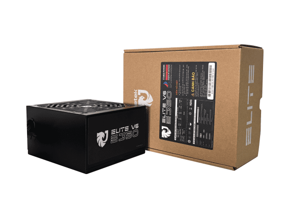 Nguồn Jetek 250W - E350 Elite V6 - Fan 12; Hiệu suất 75%; 1*24(20+4), 1*8(4+4), 2*(ATA+SATA); 3Y (E350-V6)