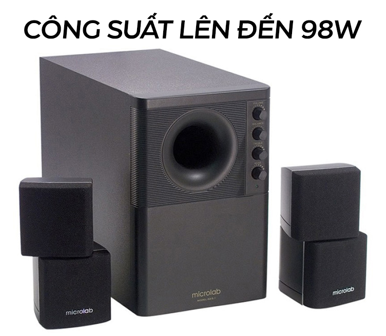 Loa Microlab X3 2.1 98W: 1 Subwoofer 56W + 21W * 2