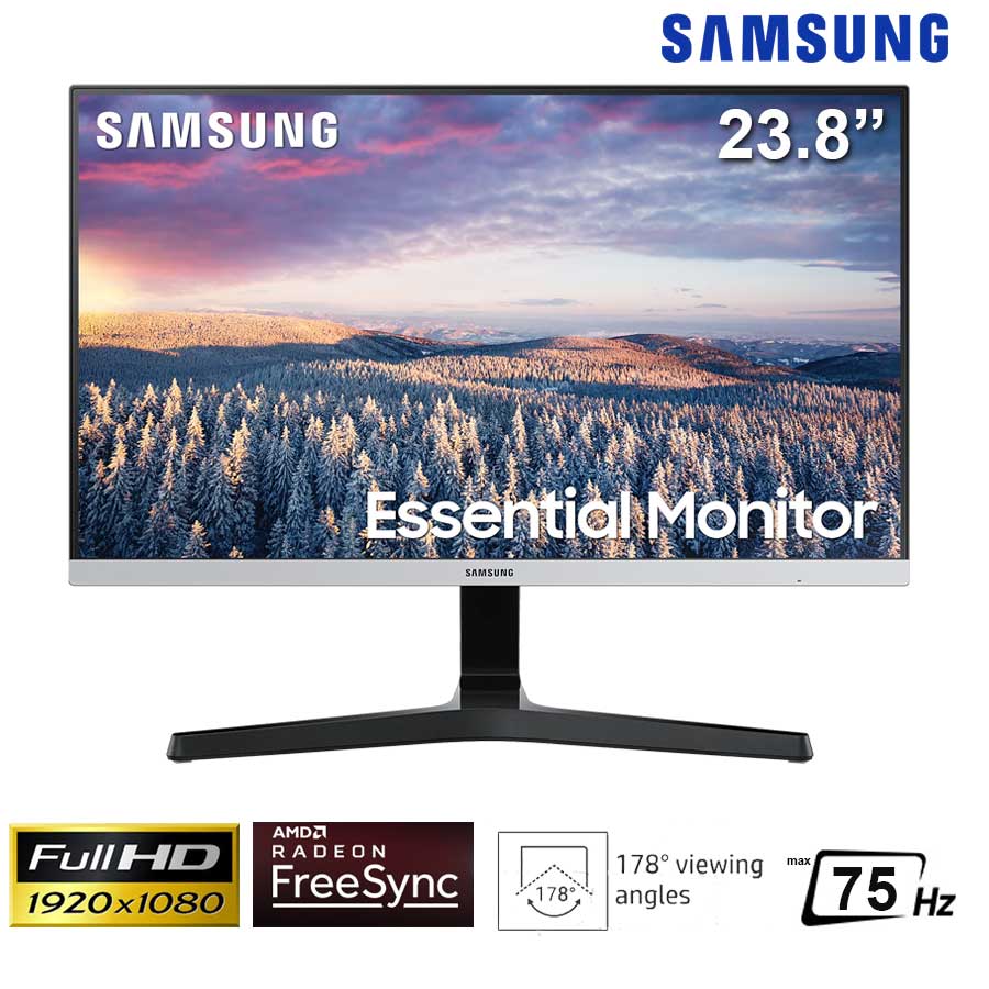 Màn hình Samsung 23.8-inch LS24R35AFHEXXV viền mỏng - VA FHD 75Hz; 250cd/m2; 5ms; FreeSync; D-sub + HDMI 1.4 (kèm cáp); 25W Adaptor; VESA 75x75