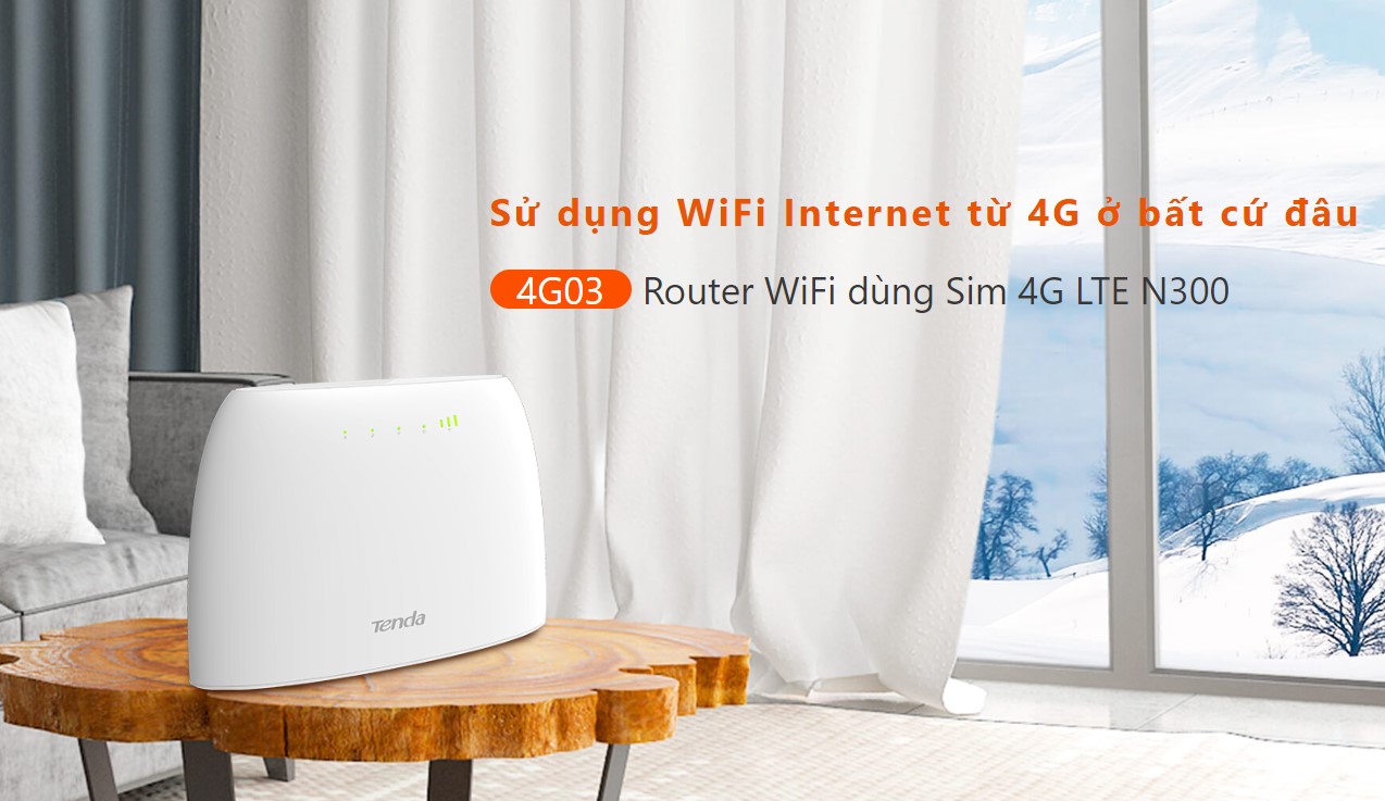 Bộ phát WiFi 3G/4G Tenda 4G03 - 150Mbs, Hỗ trợ 32 User  - Ảnh 1