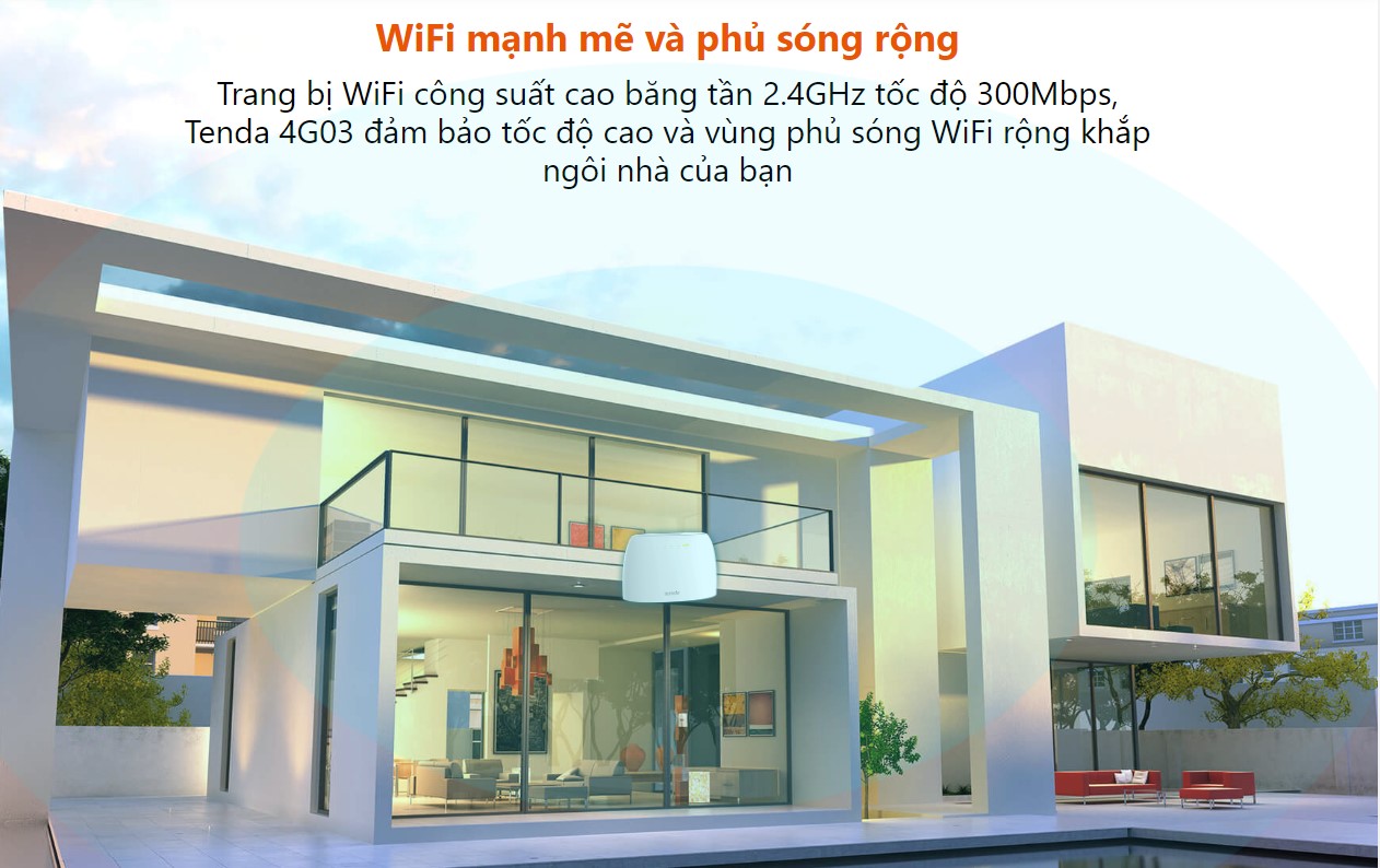 Bộ phát WiFi 3G/4G Tenda 4G03 - 150Mbs, Hỗ trợ 32 User  - Ảnh 4