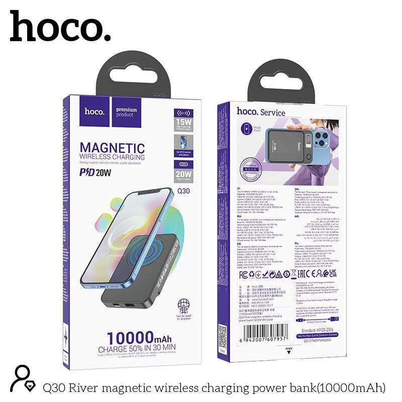 Sạc Dự Phòng Kiêm Sạc Không Dây Hoco Q30 10000mAh