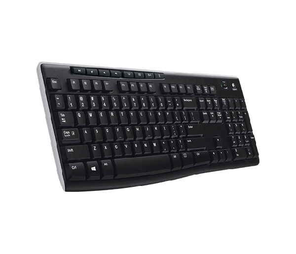 Bàn phím không dây Logitech K270 - màu đen - USB Unifying receiver; Full size Multimedia, 2xAAA